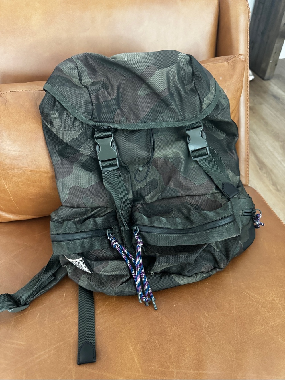 Rebecca Minkoff Camouflage Drawstring Backpack in Dark Green